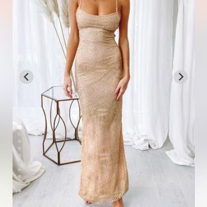 NWT Beginning Boutique Gold Dress